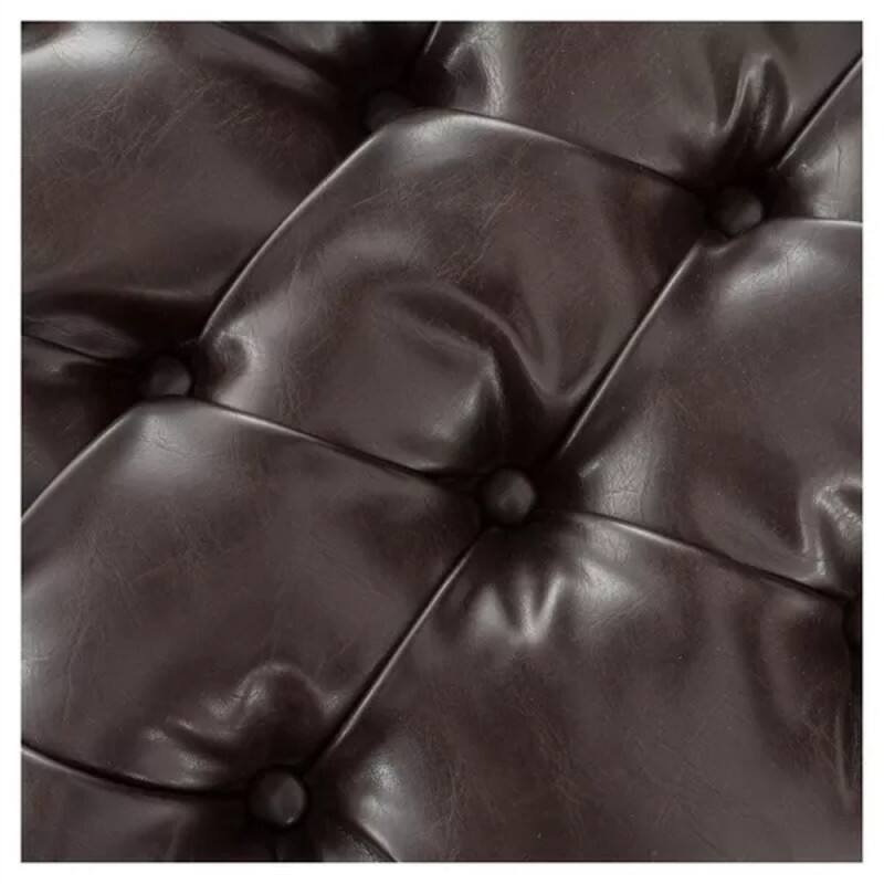 Alt View 4. HTUTWOO - Ottoman Bench with Storage - PU Surface, Rubber Wood Legs, 300 lbs Capacity, MDF/Pine/Plywood Construction - Dark Brown.