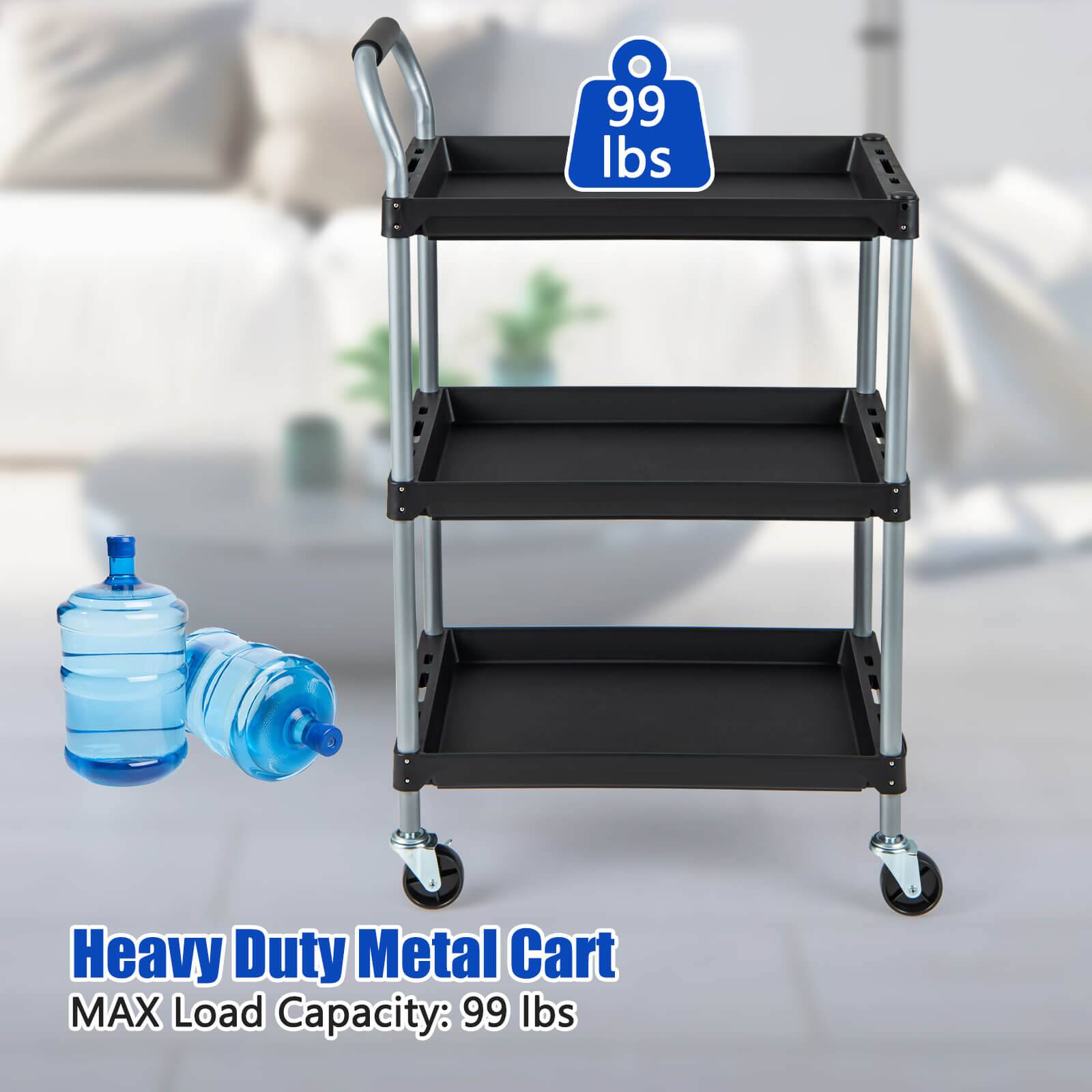 Heavy Duty Metal Cart  
MAX Load Capacity: 99 lbs