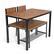 Alt View 18. Costway - 4pcs Dining Table Set Rustic Desk 2 Chairs & Bench w/ Storage Rack Brown - Brown.