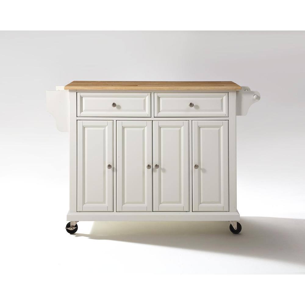 Back. Crosley Furniture - Full Size Wood Top Kitchen Cart - White.