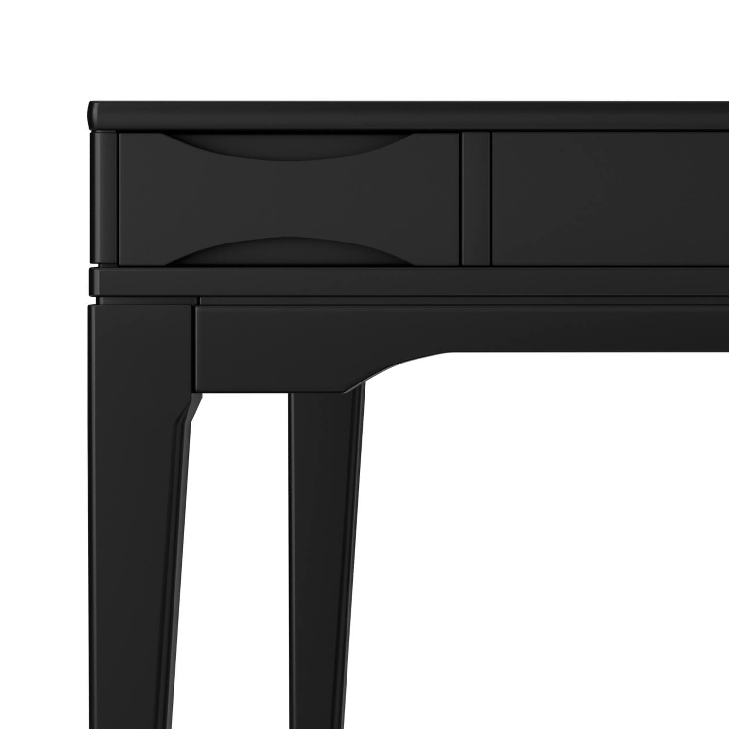 Alt View 4. Simpli Home - Harper 48 inch Wide Solid Hardwood Mid-Century Modern Small Desk in Black - Black.