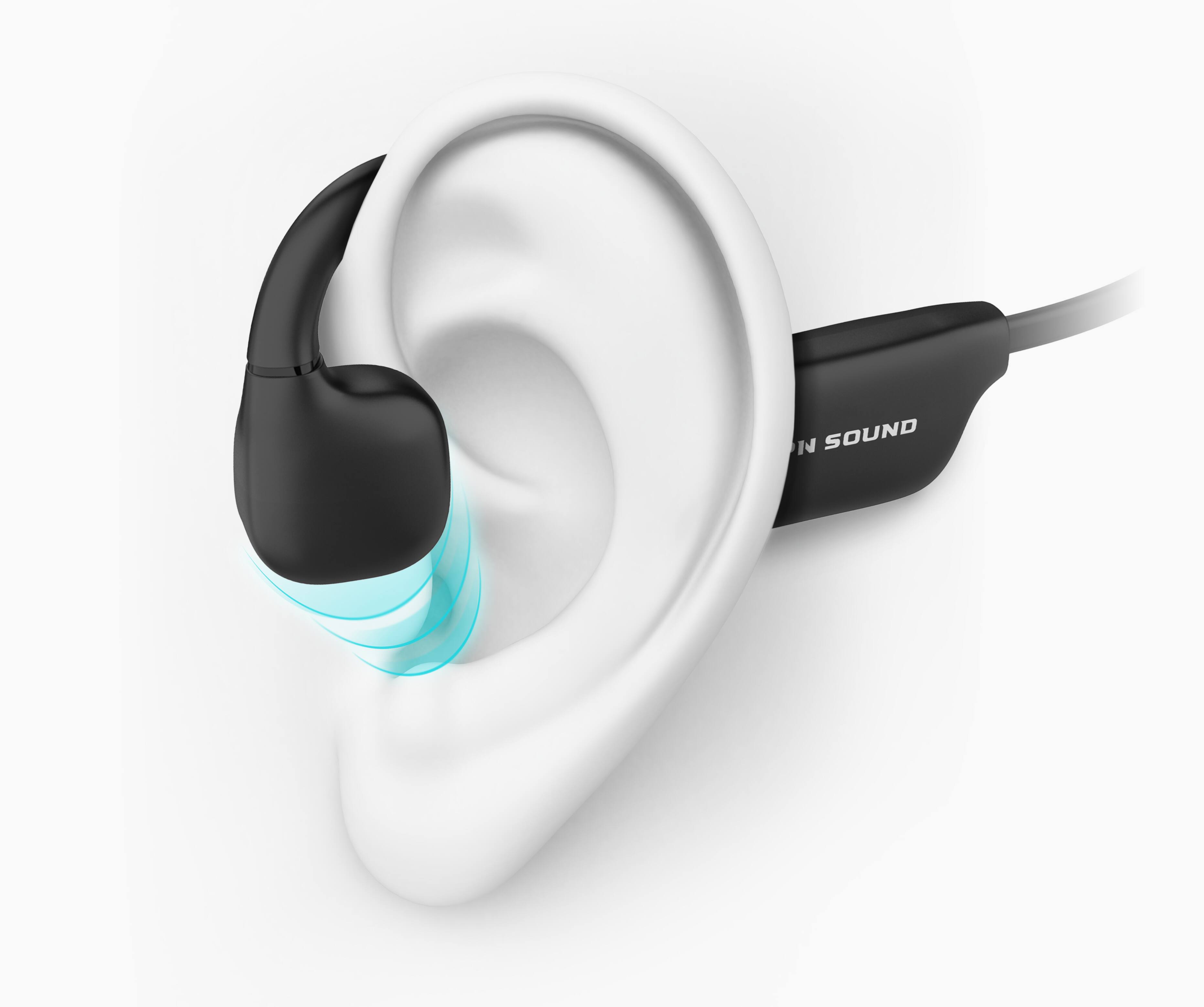 Left. OPN Sound - Osso Open-Ear Wireless Bone Conduction Headphones - Black.