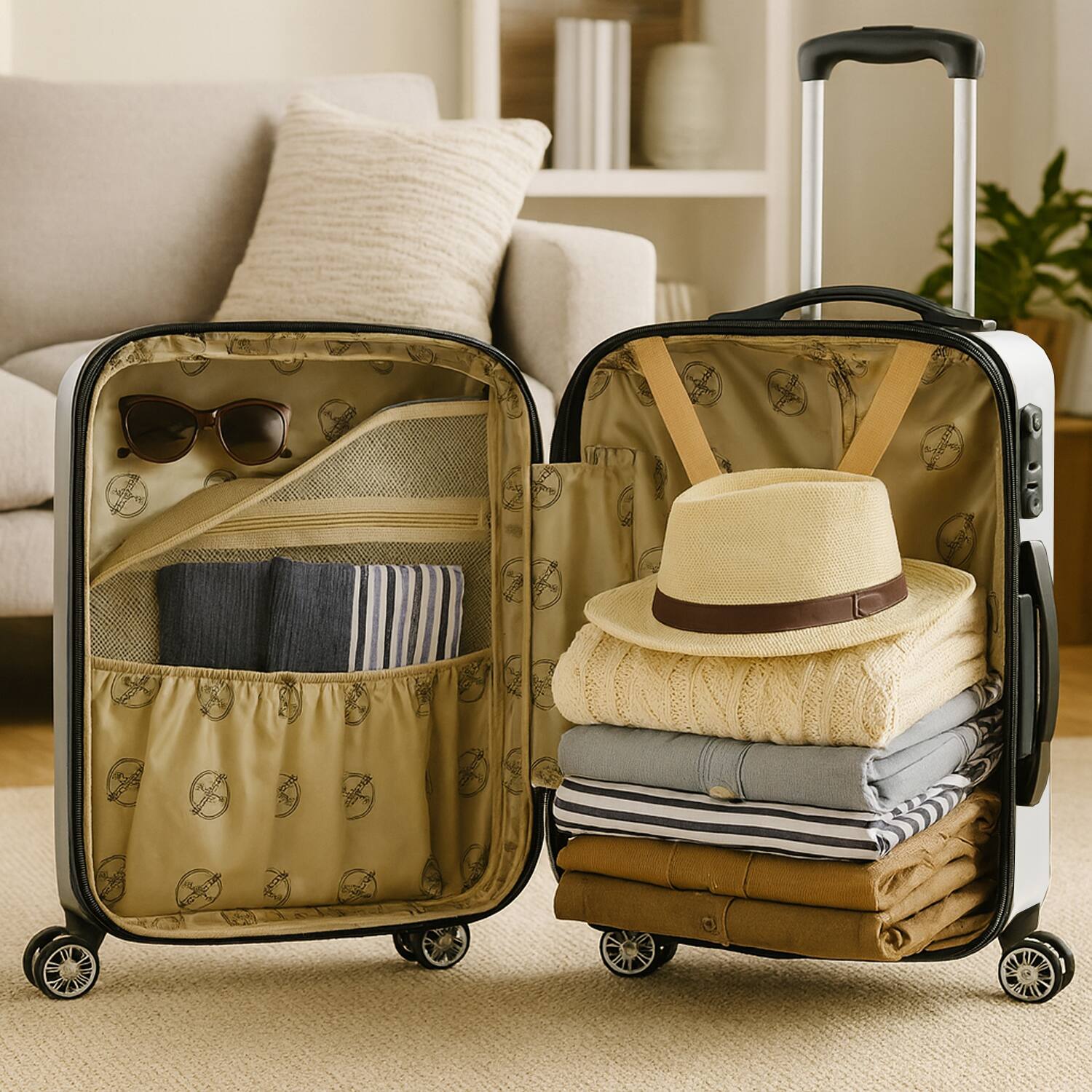 Back. World Traveler - World Traveler Butterfly 2-piece Hardside Carry-on Spinner Luggage Set - Multicolor.