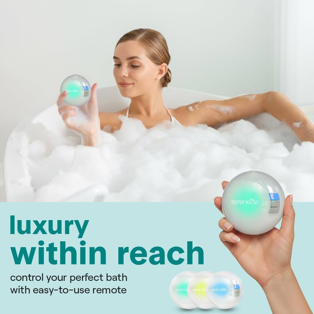 SereneLife Bubble Bath Mat – Portable Spa with Adjustable Waterproof ...