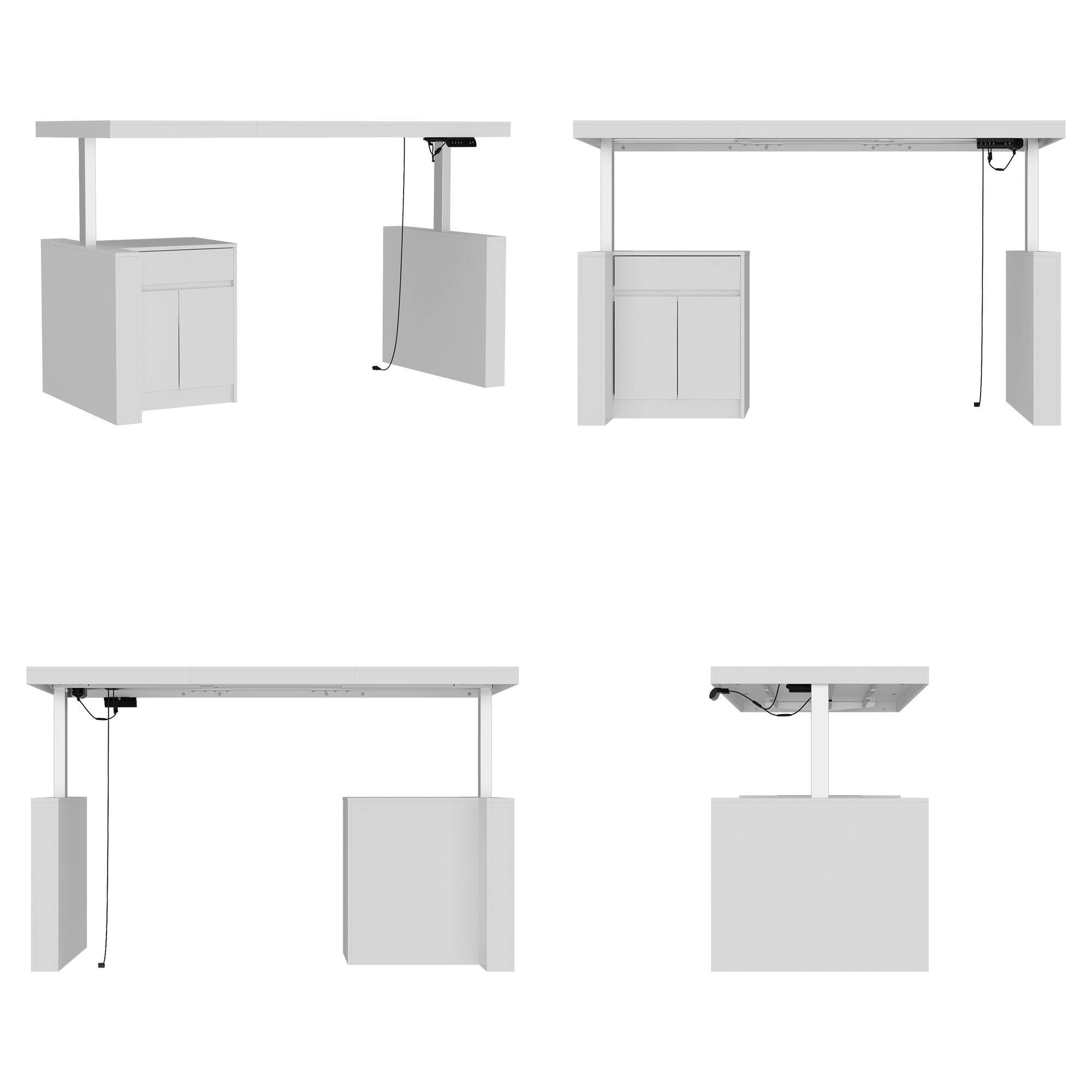 Alt View 2. FUFU & GAGA - FUFU&GAGA Electric Height - Adjustable Desk with Storage – Smart Home Office Solution - White.