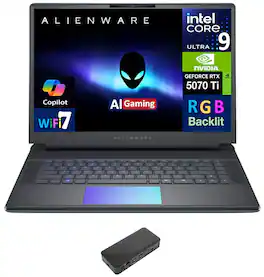 Alienware - Upgraded - 16 Area-51 Area-51 Laptop 16.0 WQXGA (Intel Ultra 9- 275HX, 64GB DDR5, 2TB PCIe SSD, Win 11 Pro) w/USB-C Hub - Liquid Teal