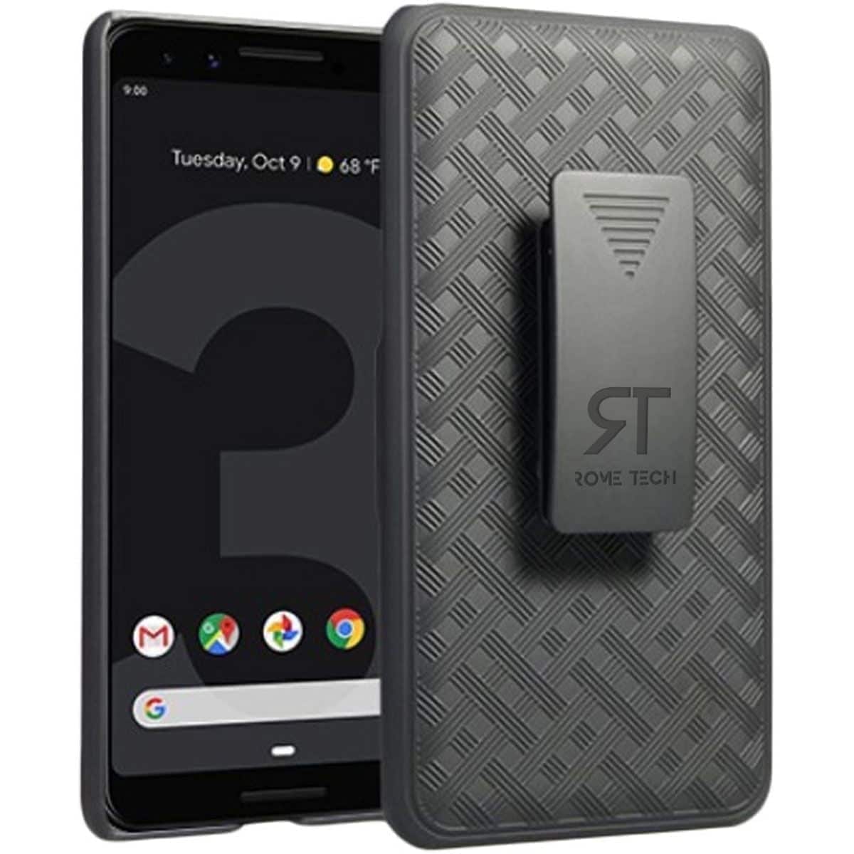 RomeTech - Shell Holster Combo Case for Google Pixel 3 - Black