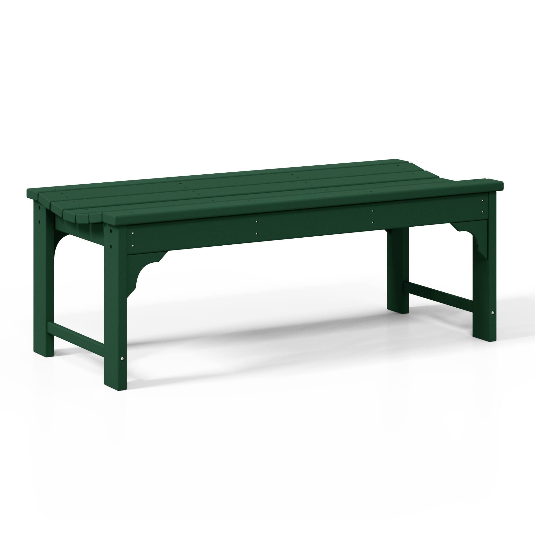 Alt View 2. WestinTrends - WestinTrends Malibu 48" length backless Poly Wood Outdoor / Garden bench - Dark Green.