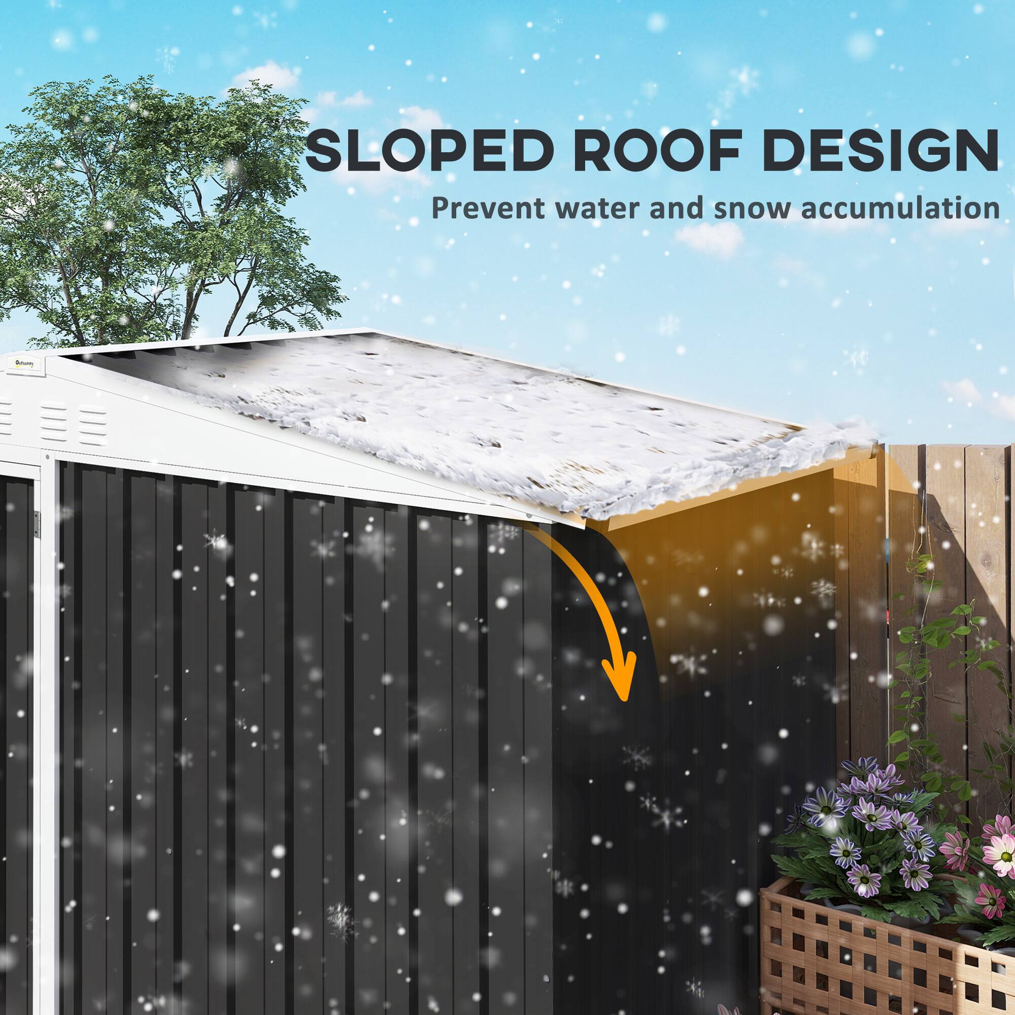 SLOPED ROOF DESIGN
Prevent water and snow accumulation
