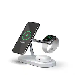 RISOKEYS - 5-in-1 Magnetic Wireless Fast Charging Stand - Compatible with MagSafe Charger for iPhone 15, Apple Watch, and AirPods - Black