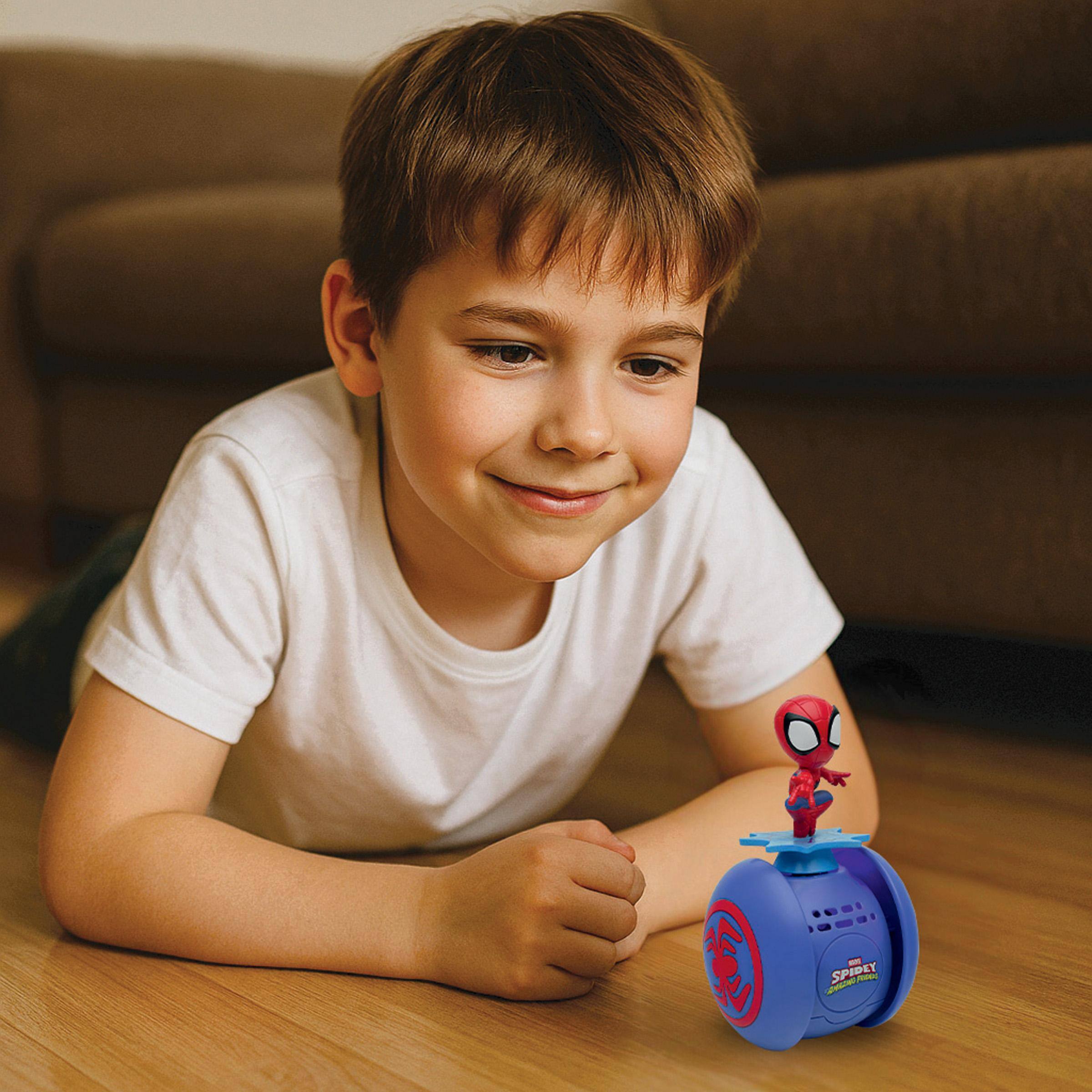 Alt View 3. Lexibook - Tumbling robot – One-wheel perfectly balanced Spider-Man with light and sound effects..