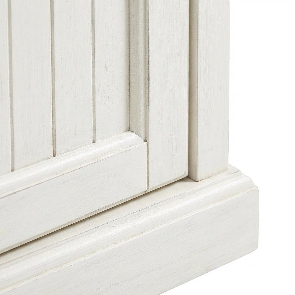 Alt View 3. FurniFact - White kitchen pantry cabinet with anti-tip safety feature - Distressed White.