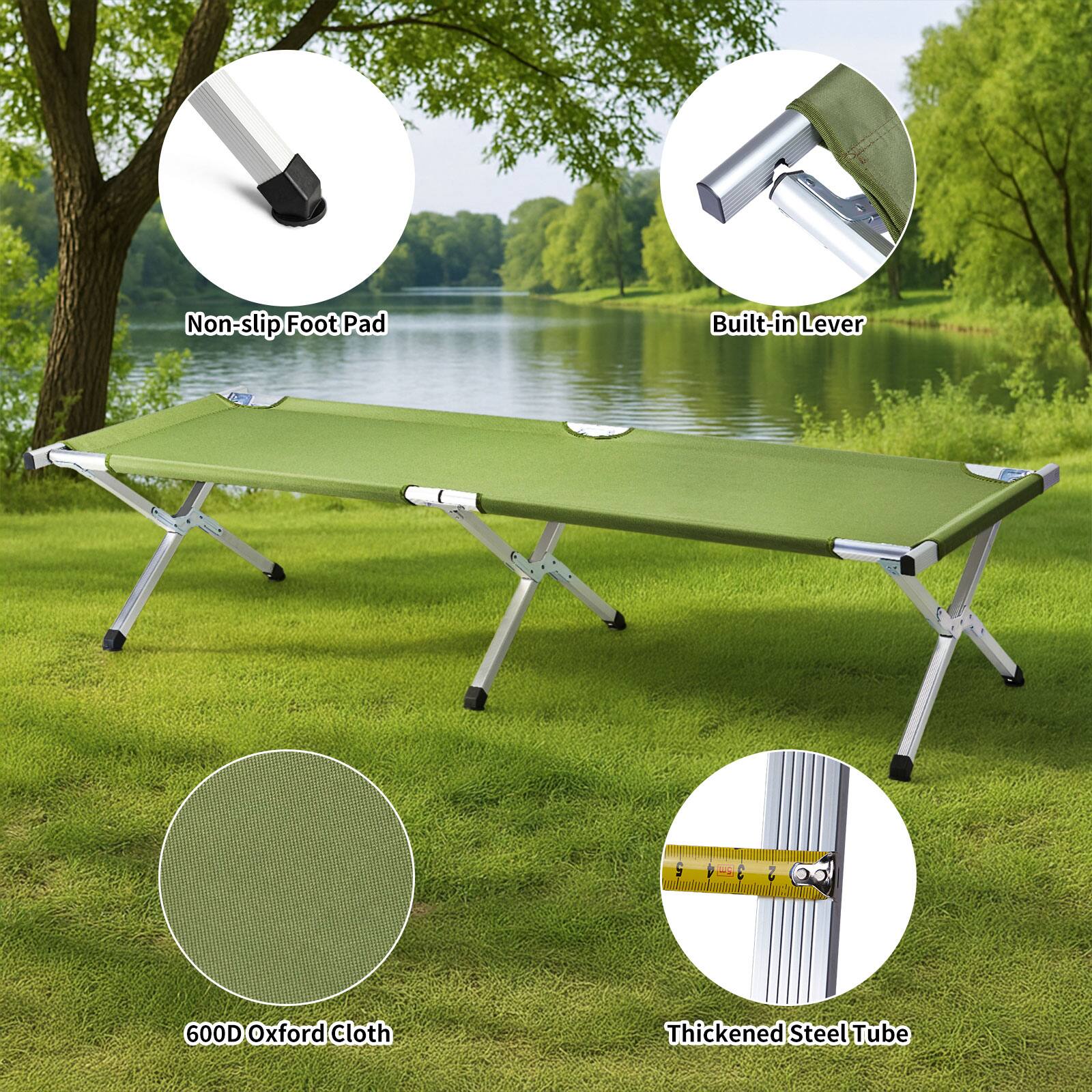 - Non-slip Foot Pad
- Built-in Lever
- 600D Oxford Cloth
- Thickened Steel Tube