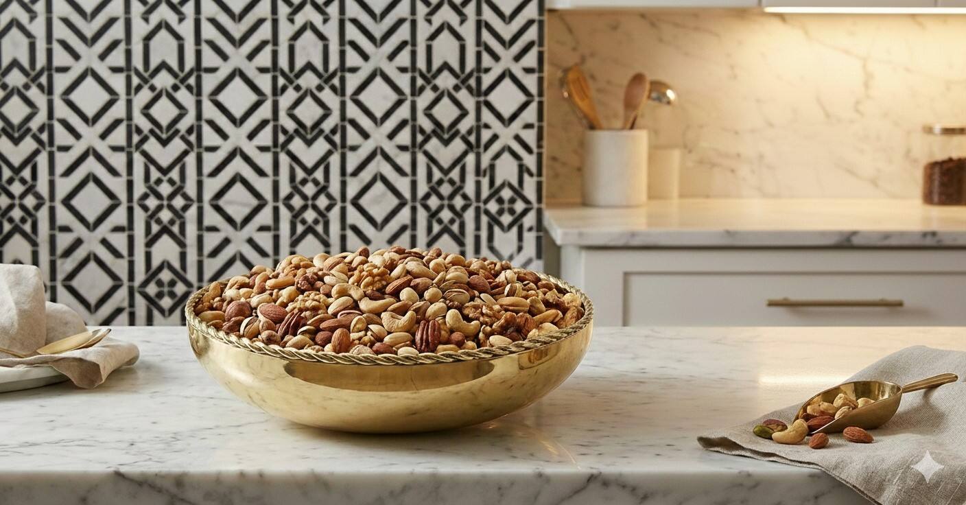 Angle. Jiallo - Large Bowl with Rope Rim - Gold.
