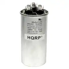 35+5µF±5%
440VAC
50/60Hz
Protected
10000AFC
MAX TEMP 70°C
CBB65
P2 RoHS
C22.2 No.190
19.9
Polybutene
HQR®P