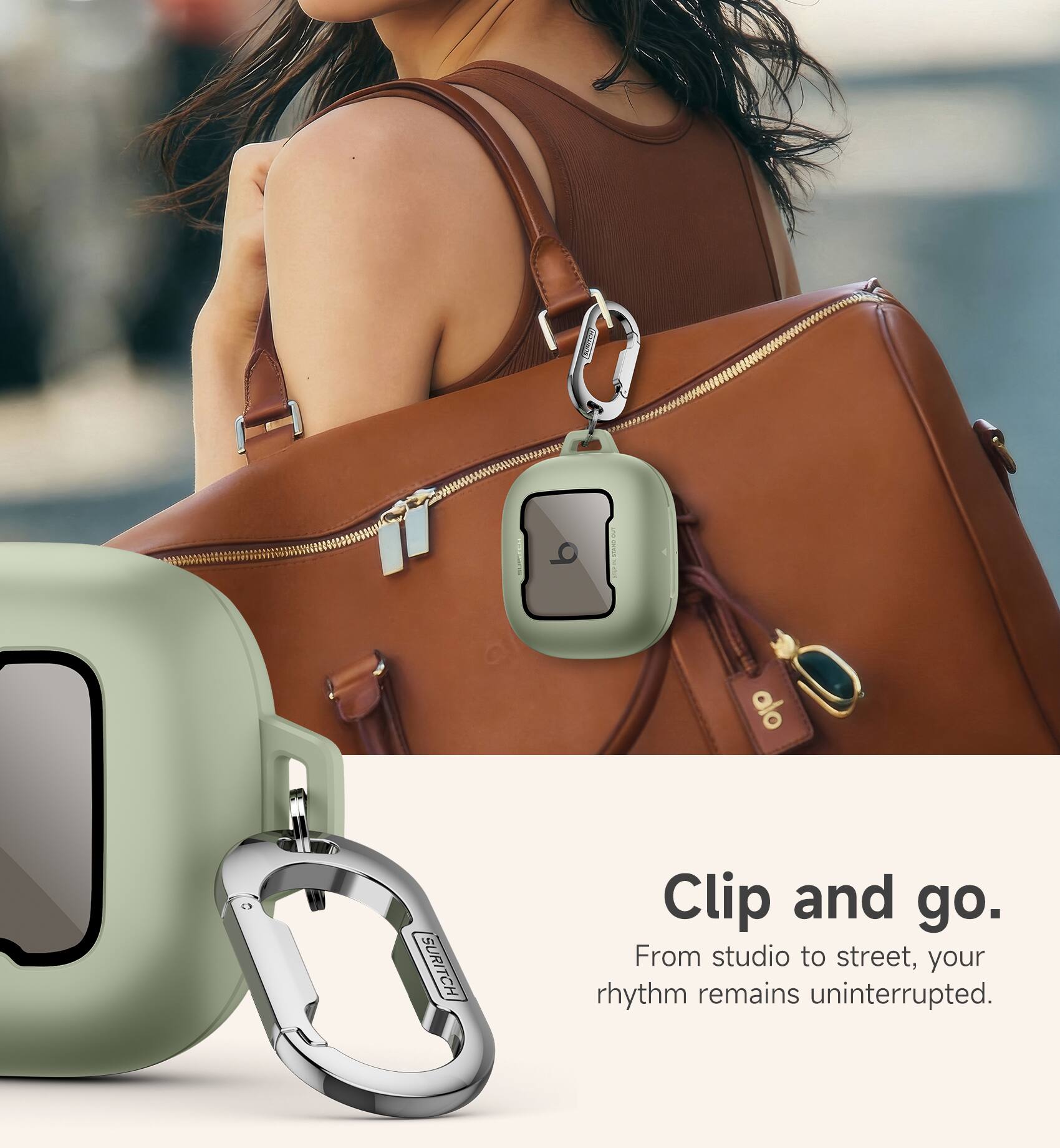 Clip and go.  
From studio to street, your rhythm remains uninterrupted.