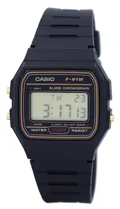 Casio - Digital F-91WG-9S Mens Watch Alarm Chronograph Micro Light Stopwatch 30M - Black