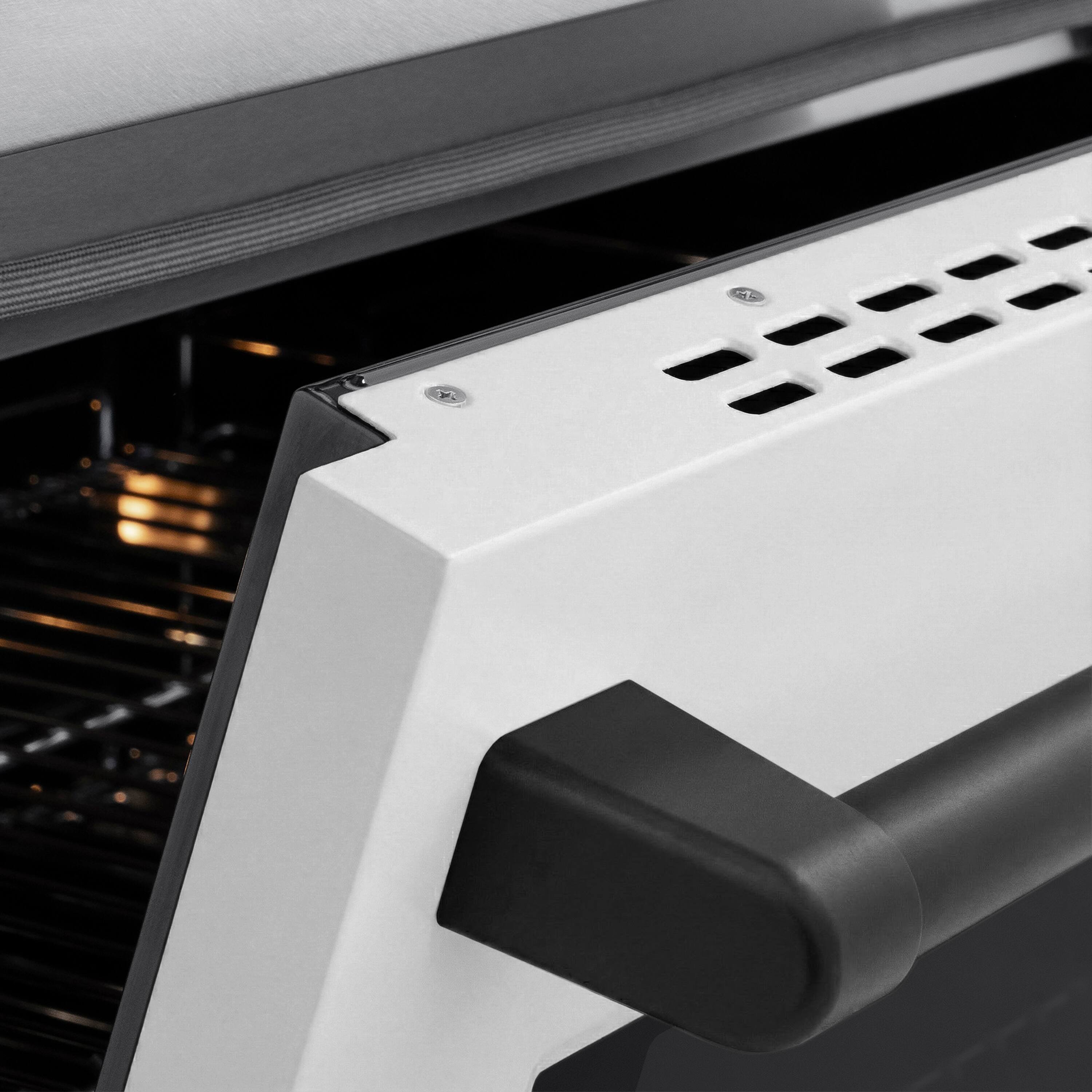 Alt View 7. ZLINE - Autograph 30 in. 4.2 cu. ft. Paramount Freestanding Induction Range in Satin Steel with Black Accents & White Door - Matte White.