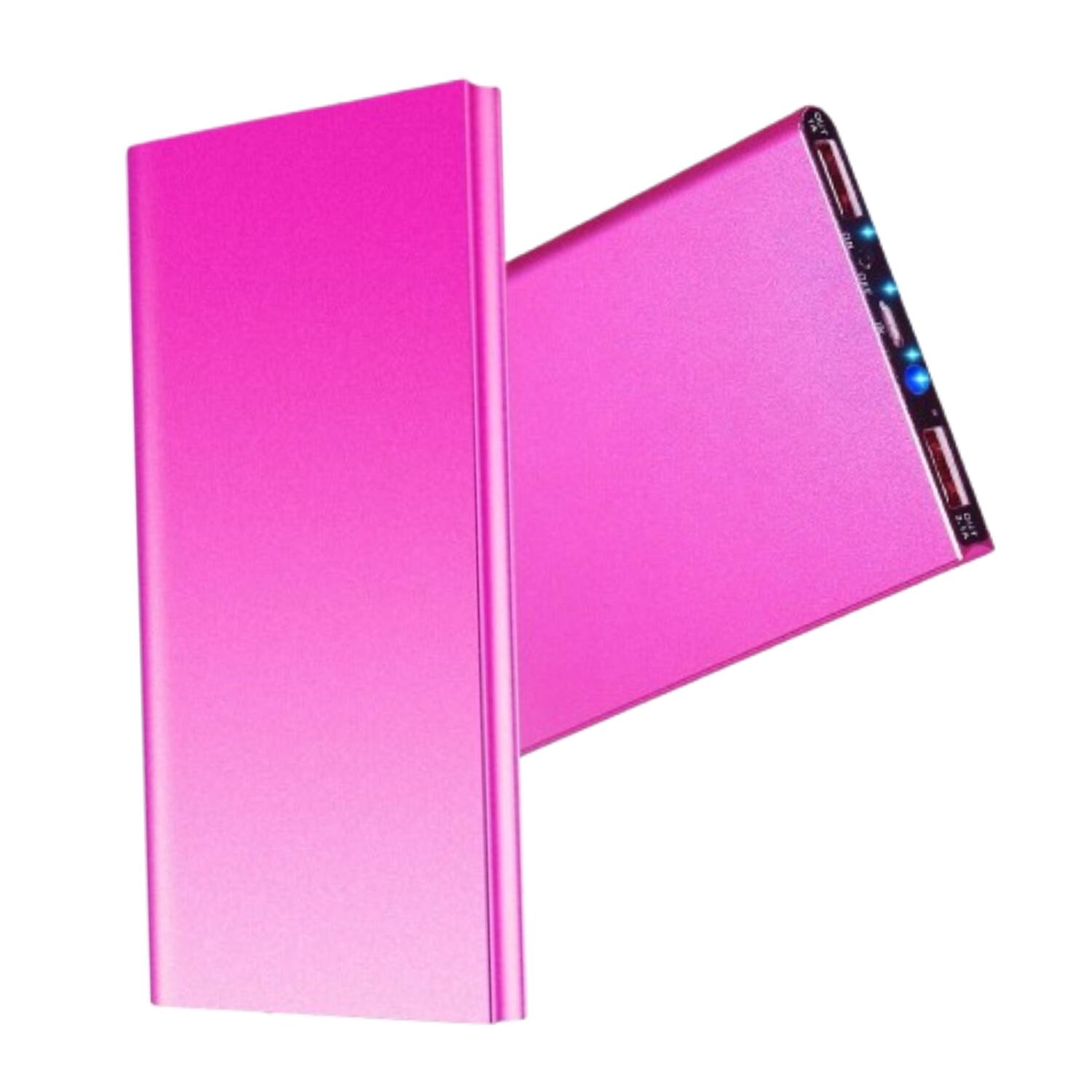 Angle. Home Collection - 20000mAh Ultra-Thin Portable Power Bank with Dual USB Ports Hot Pink - Hot Pink.