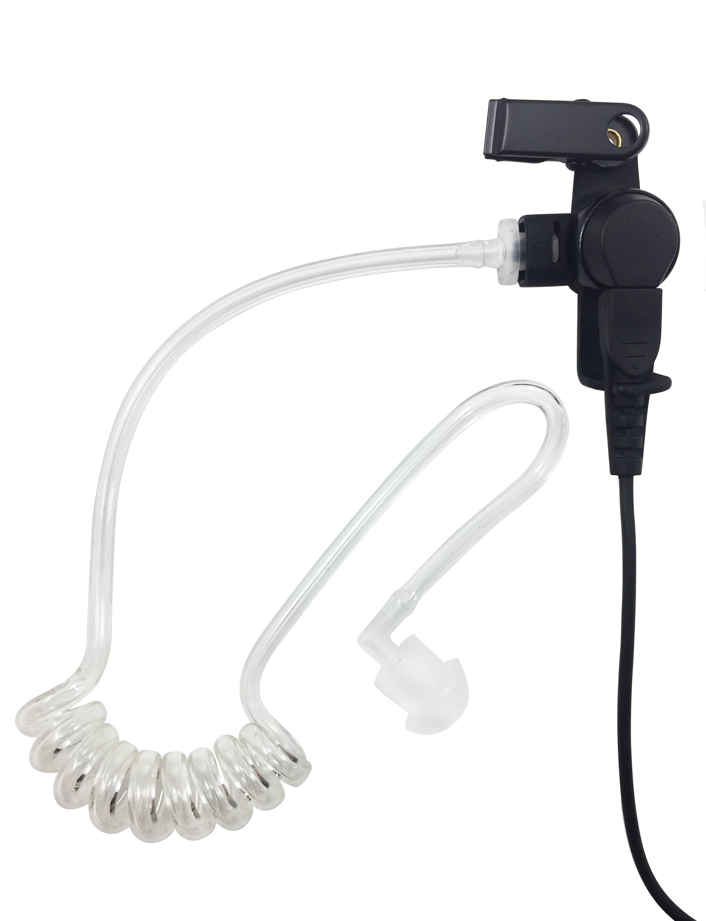 Angle. ProMaxPower - Acoustic Tube Earpiece with PTT Mic for Motorola 2-Pin Radios - Black.