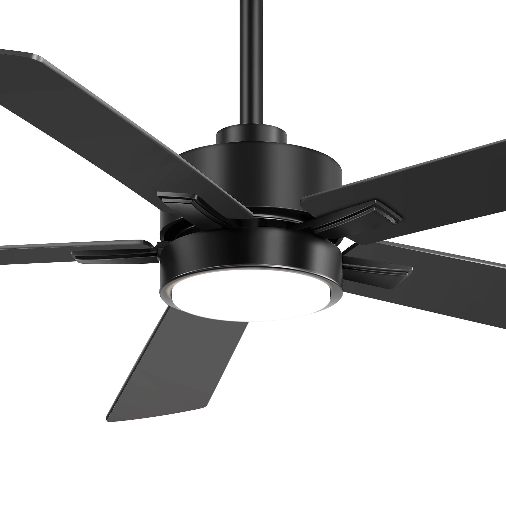 Alt View 10. Breezary - 52-inch Modern Indoor Ceiling Fan with LED Light, 5 Plywood Blades, 6-Speed DC Motor, APP&Remote, Timer, 5" Downrod - 52-inch Matte Black.