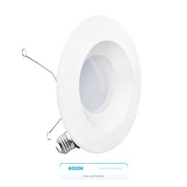 Infibrite - 6 In. Retrofit 6000K Clear Integrated LED Recessed Light Kit 12W 1100LM Remodel, Dimmable, Wet Rated - White