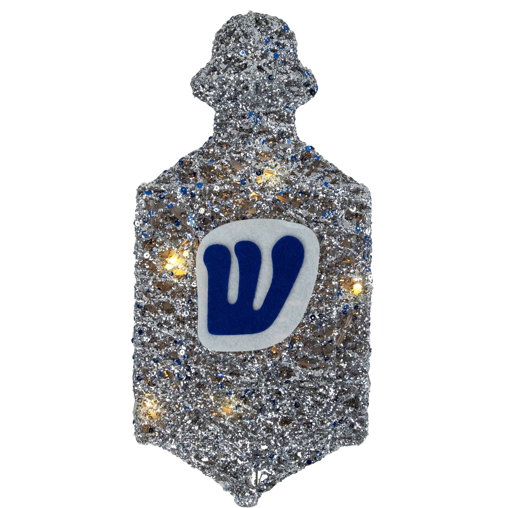Alt View 3. Northlight - LED Lighted Dreidel Hanukkah Outdoor Pathway Markers - 10.75" - Set of 4 - Silver.