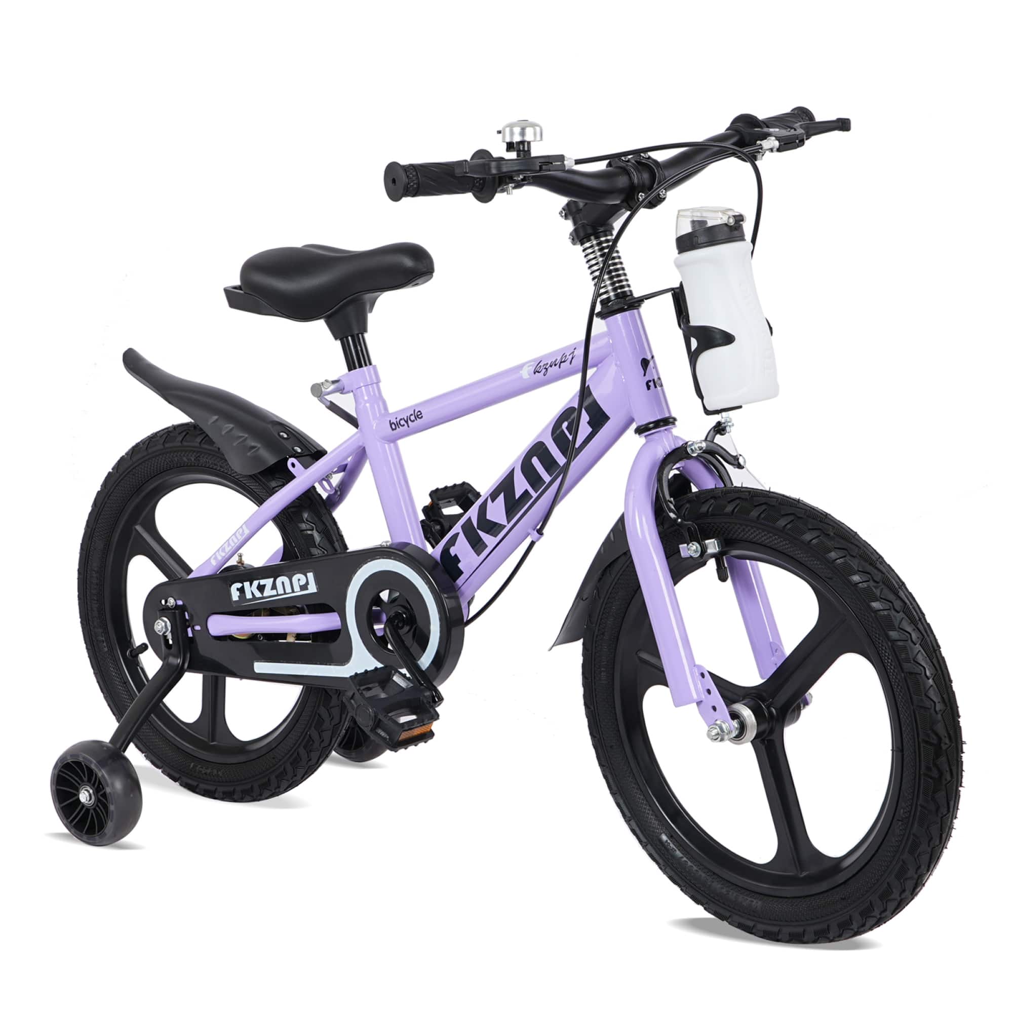 ELEMENT ACE - 18 Inch Kids Bicycle with Adjustable Seat and Training Wheels for Boys and Girls Ages 3-9 - Purple