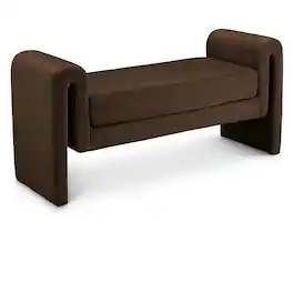 Meridian Furniture - Sloan Velvet Bench - Brown