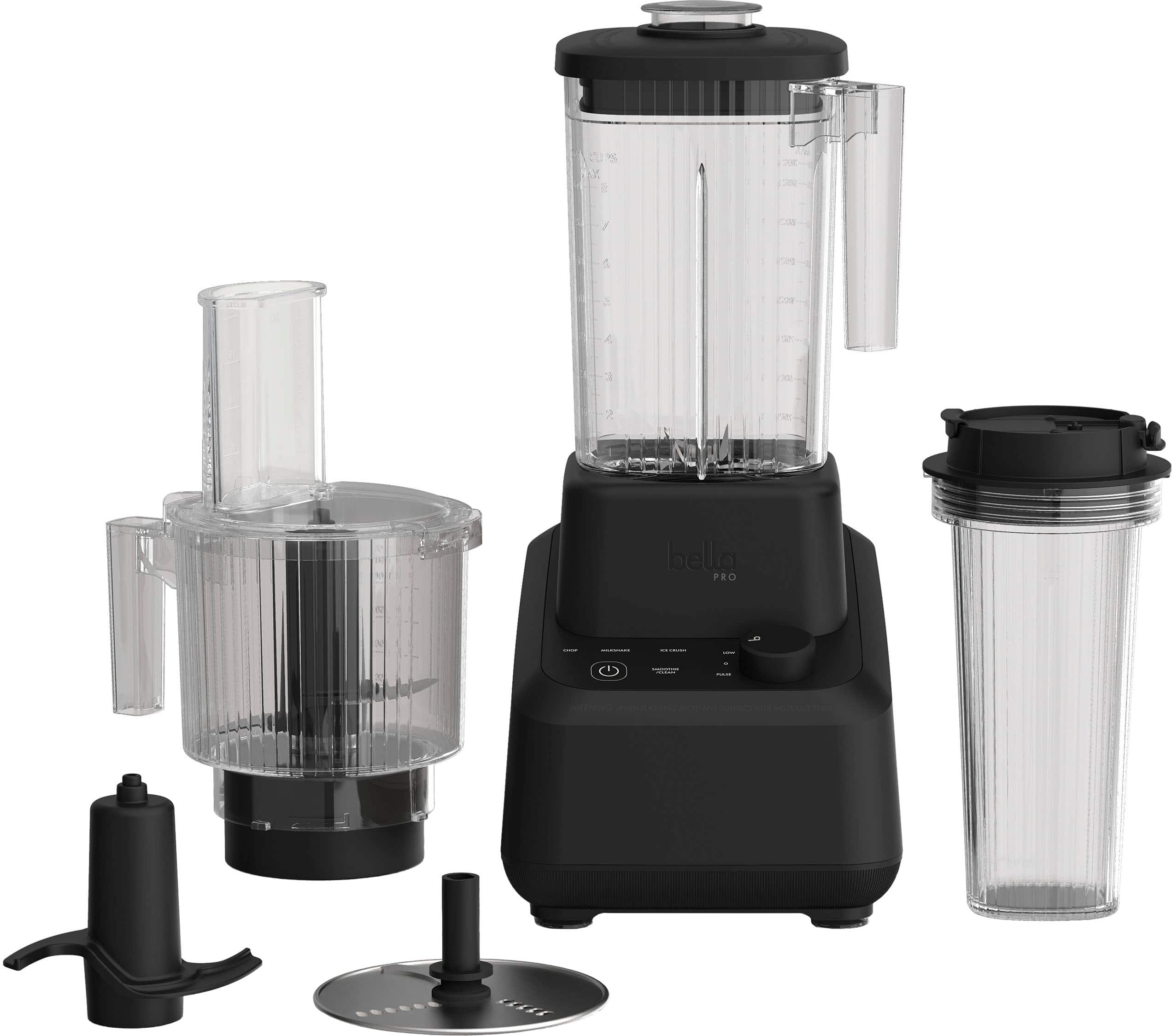 bella PRO - MasterBlend 3-in-1 Prep System with Blender, Personal Blender & Food Processor - Black Wash - Front_Zoom