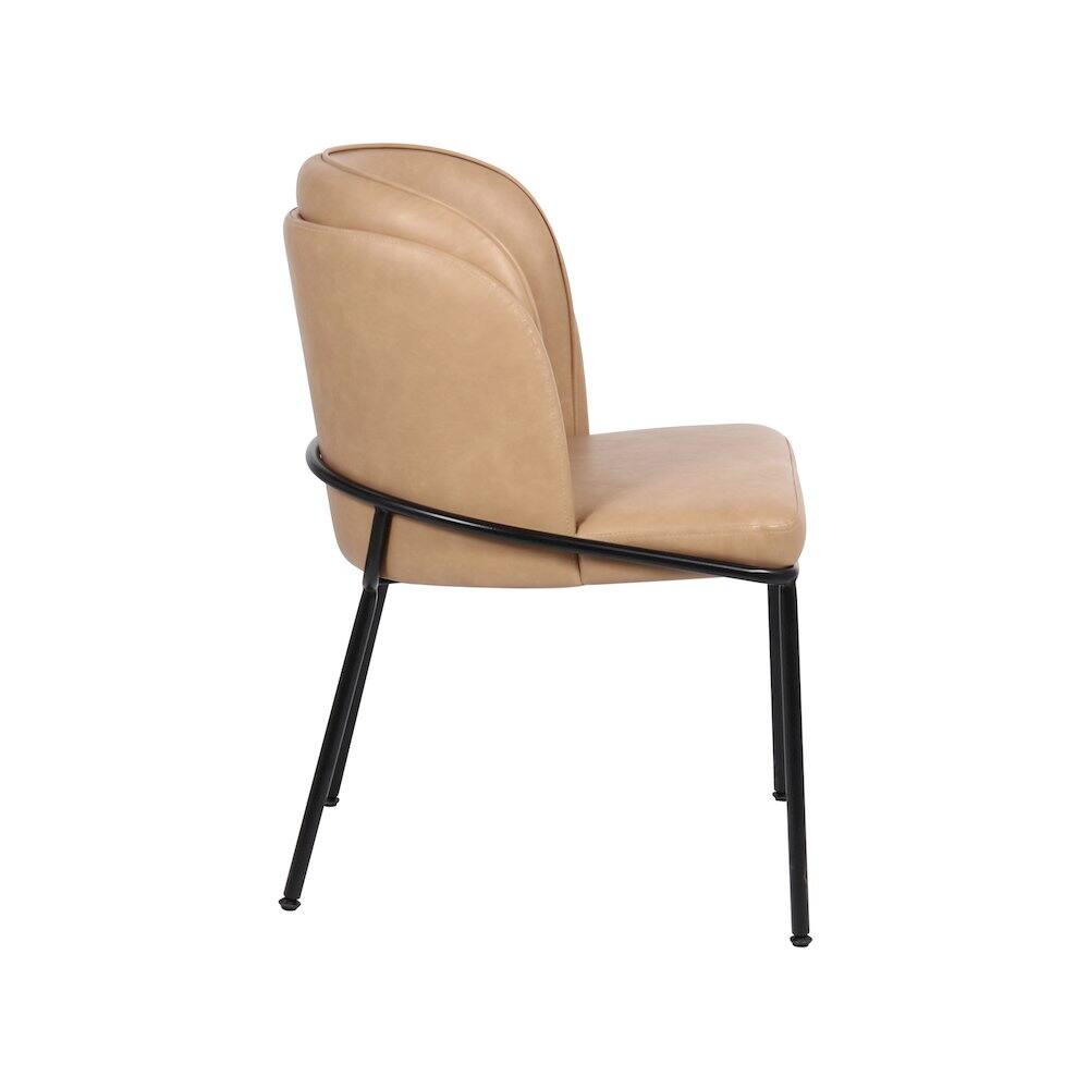 Alt View 3. Meridian Furniture - Jagger Tan Vegan Leather Dining Chair, Set of 2 - Brown.