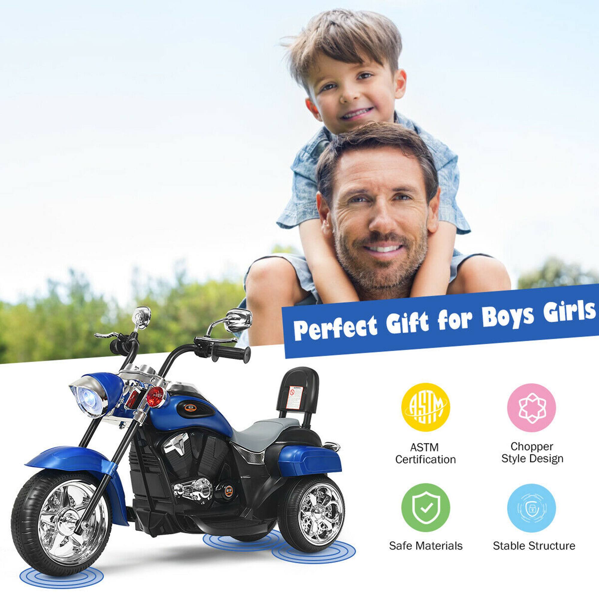 Perfect Gift for Boys Girls

- ASTM Certification
- Chopper Style Design
- Safe Materials
- Stable Structure