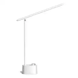 Honeywell - Sunturalux LED Foldable Desk Lamp with USB Charging Ports HWT-H01 Stepless Dimmable Eye Caring Desk Light - White
