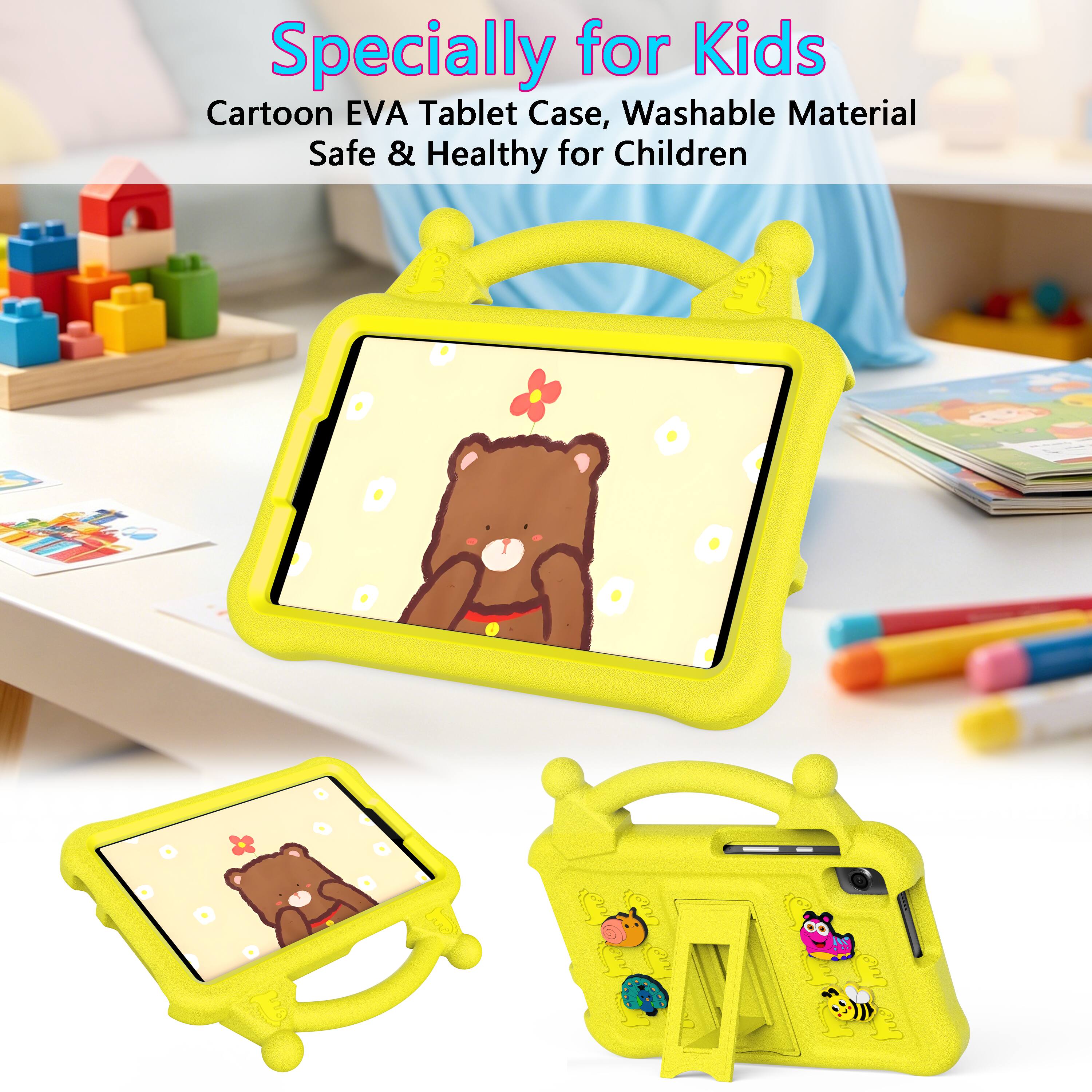 Specially for Kids Cartoon EVA Tablet Case, Washable Material Safe & Healthy for Children