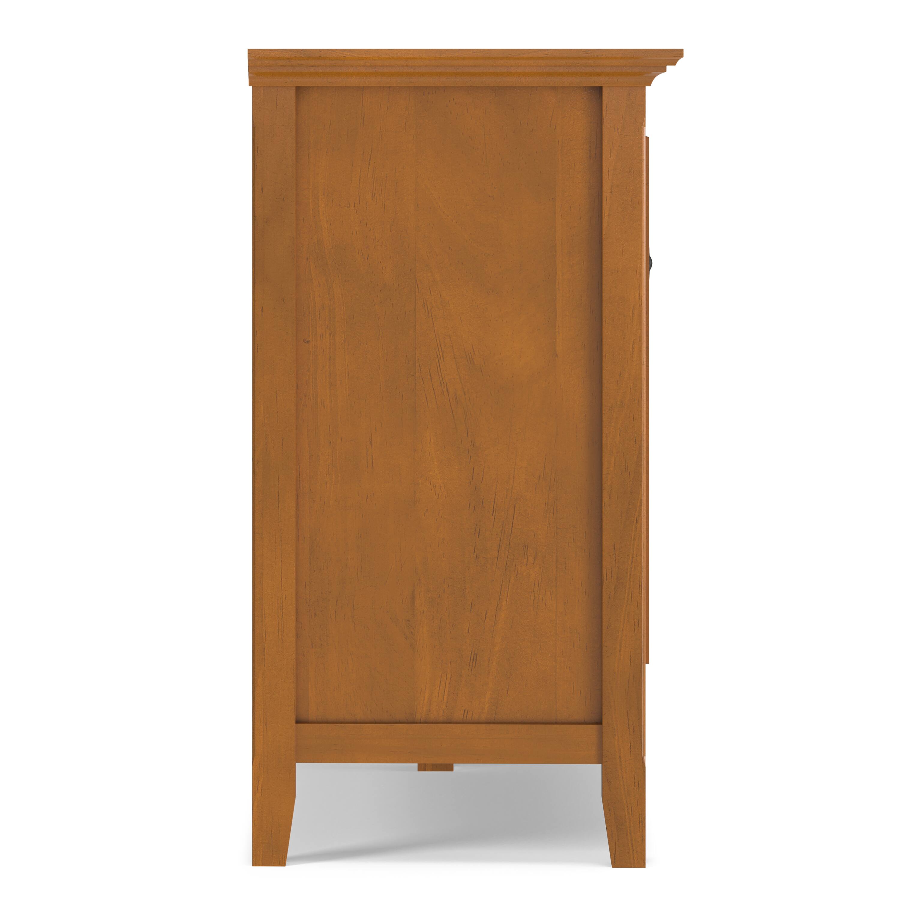 Alt View 2. Simpli Home - Amherst 66 inch Wide Solid Wood Transitional 4 Door Storage Cabinet in Light Golden Brown - Light Golden Brown.