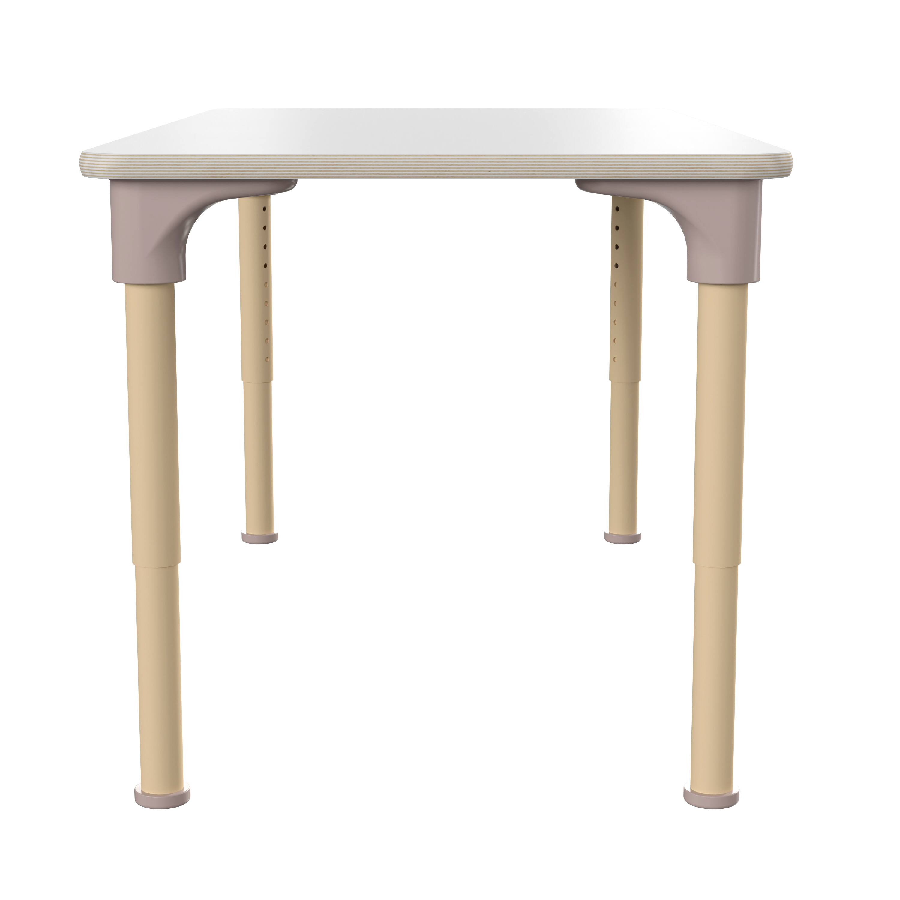 Left. Flash Furniture - Bright Beginnings 23.5" x 47" Commercial Wooden Rectangle Adjustable Height Classroom Activity Table - Metal Legs Adjust - White.