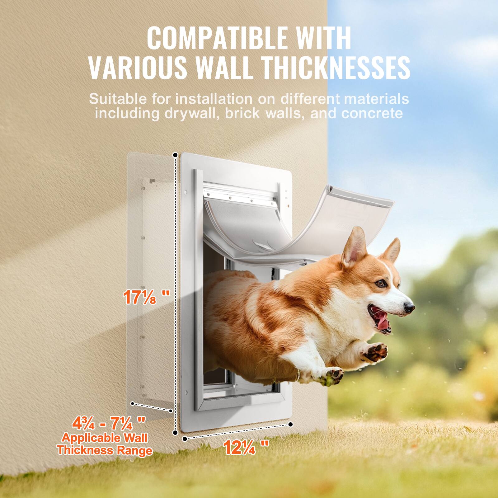 COMPATIBLE WITH VARIOUS WALL THICKNESSES

Suitable for installation on different materials including drywall, brick walls, and concrete

17 1/8"

4 3/4 - 7 1/4"

Applicable Wall Thickness Range

12 1/4"