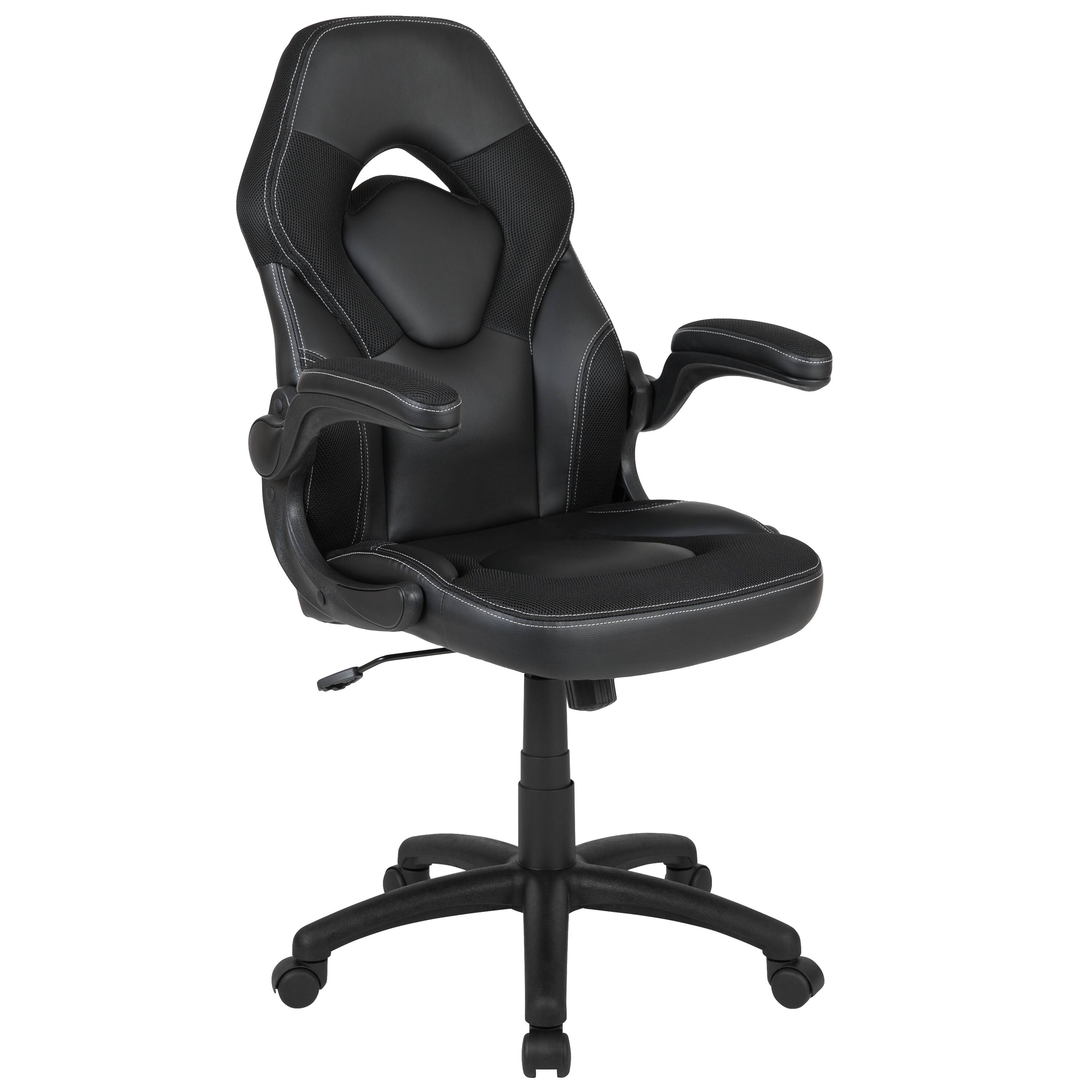 Alt View 7. Emma + Oliver - Gaming Desk and Racing Chair Set with Cup Holder and Headphone Hook - Black.