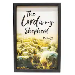 BreeBe - The Lord Is My Shepherd Framed Print - 12" x 18" - Black, Yellow, White