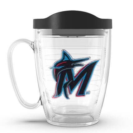 Front. Tervis - Miami Marlins 16oz. Emblem Classic Mug - Multicolor.