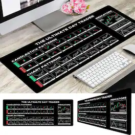 Designfullprint - Stock Market Day Trader Mouse Pad – Large Desk Mat for Crypto Traders & Investors, Gaming Keyboard Pad - Multicolor