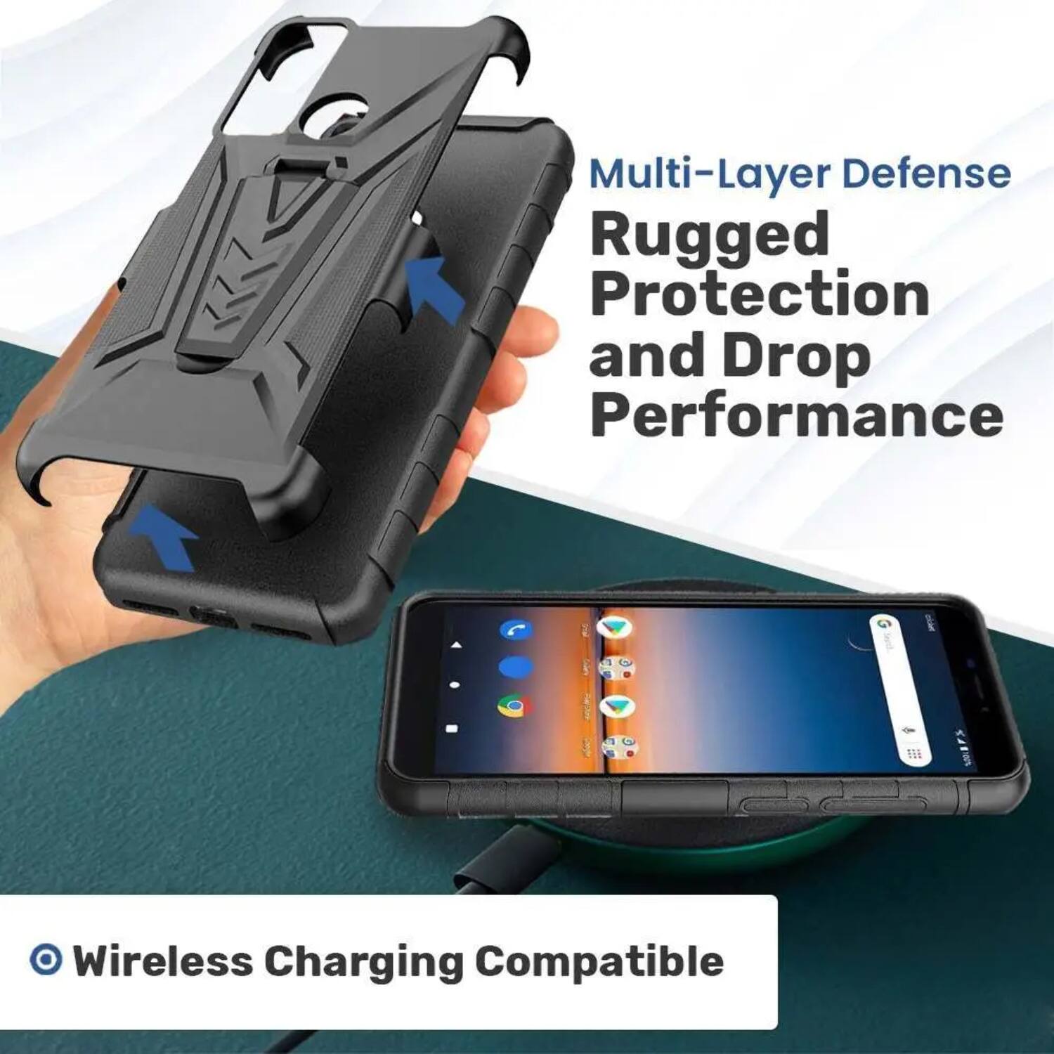 Multi-Layer Defense  
Rugged Protection and Drop Performance  
Wireless Charging Compatible