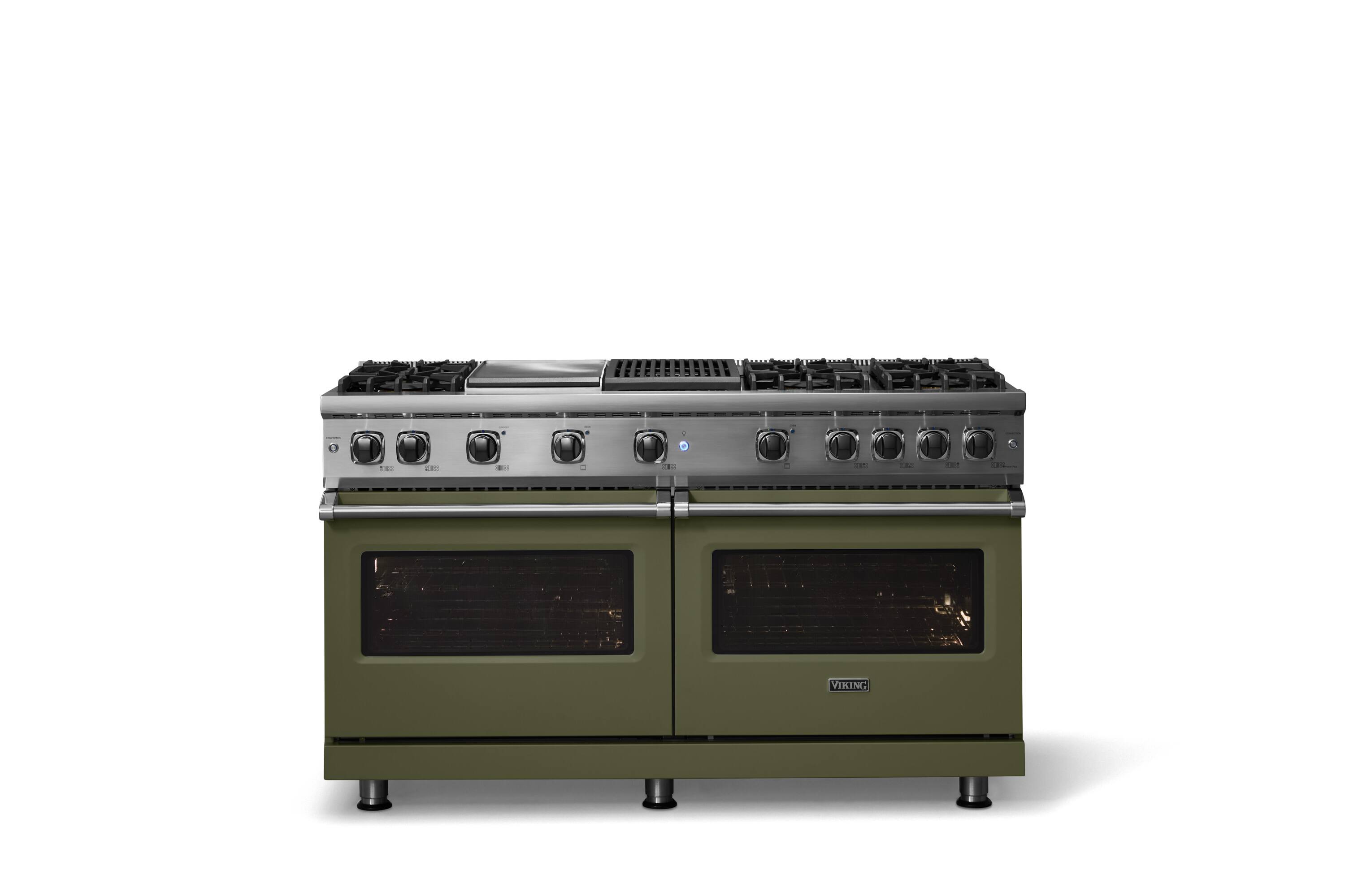 Alt View 1. Viking - 8.0 Cu. Ft. 60"W. Professional 5 Series Freestanding Double Oven Gas Convection Range - Martini.