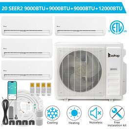 Winado - 36000 BTU Four 4 Zone AC Ductless Mini Split Air Conditioner & Heat Pump 9K+9K+9K+12K BTU Smart Wifi APP &Remote Control - White