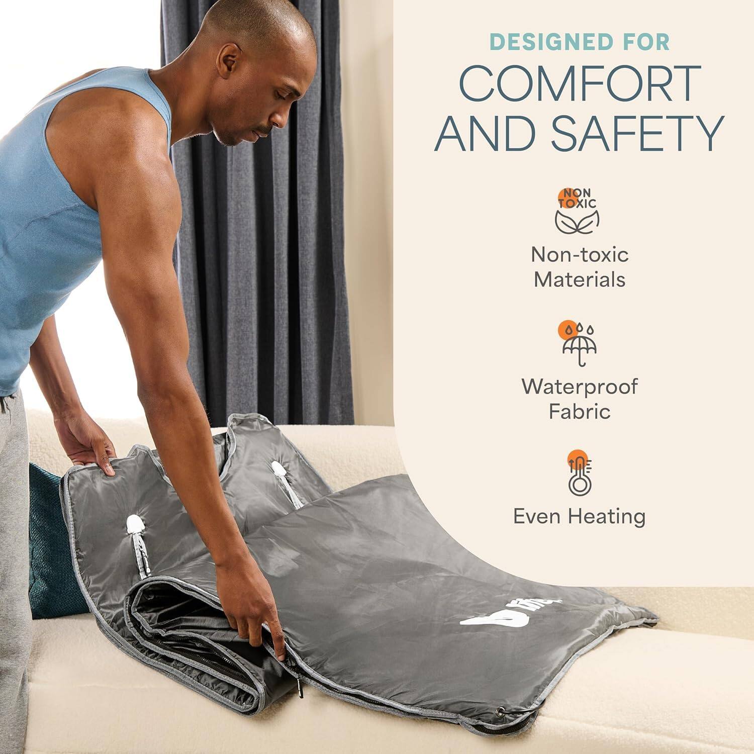 DESIGNED FOR COMFORT AND SAFETY

- Non-toxic Materials
- Waterproof Fabric
- Even Heating
