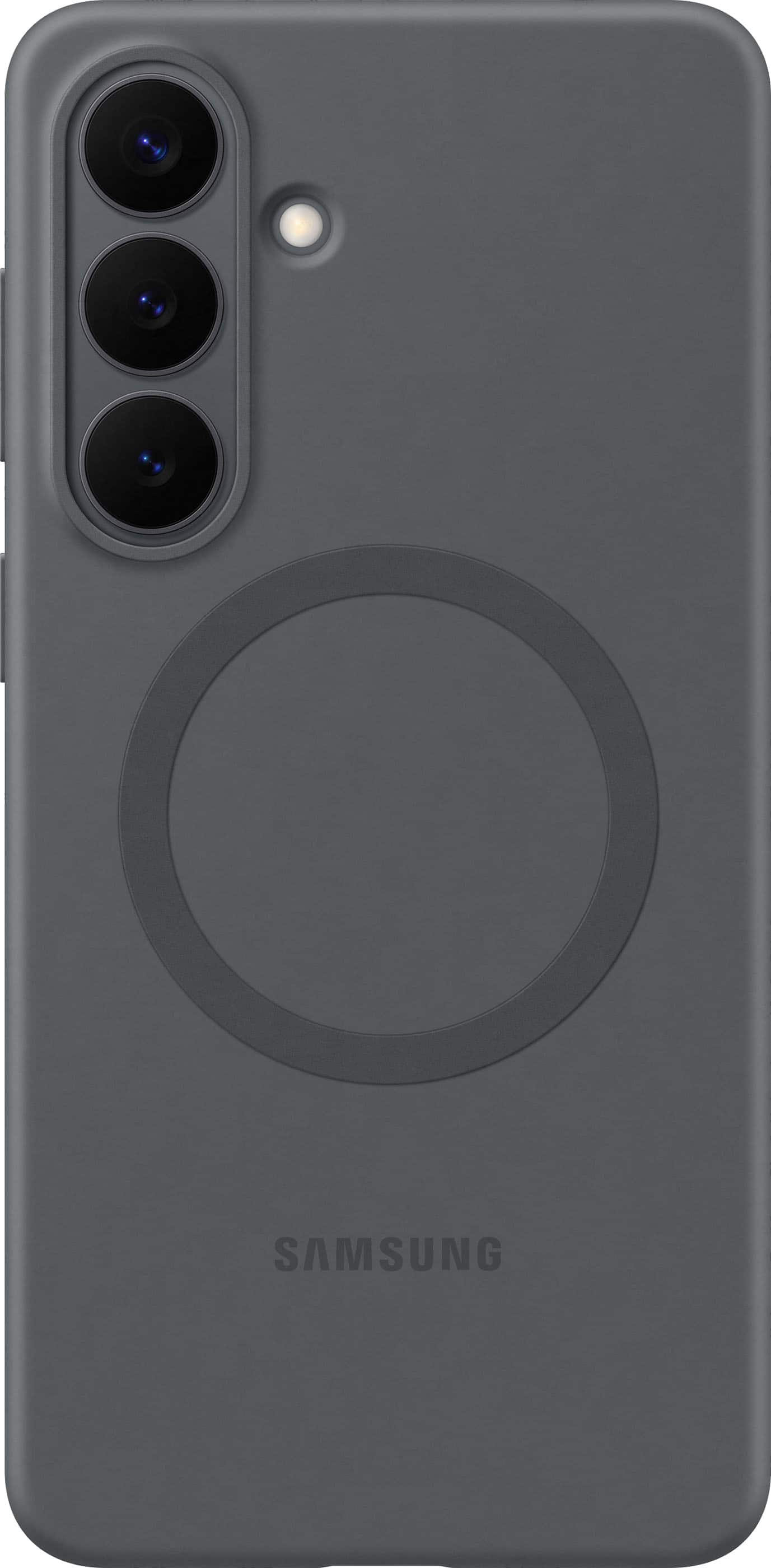 Front. Samsung - Galaxy S26+ Silicone Magnet Case - Black.