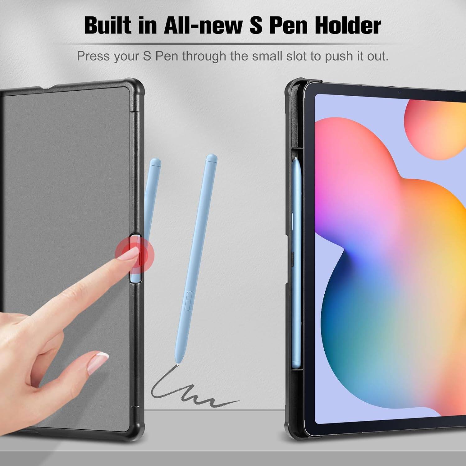 Built in All-new S Pen Holder  
Press your S Pen through the small slot to push it out.