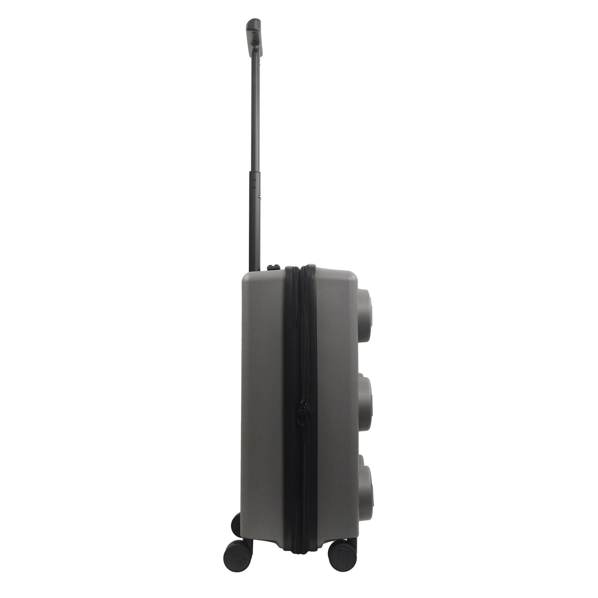 Left. LEGO - Signature Brick 2x3 Trolley Expandable 21.5 inch carry-on luggage - GREY.