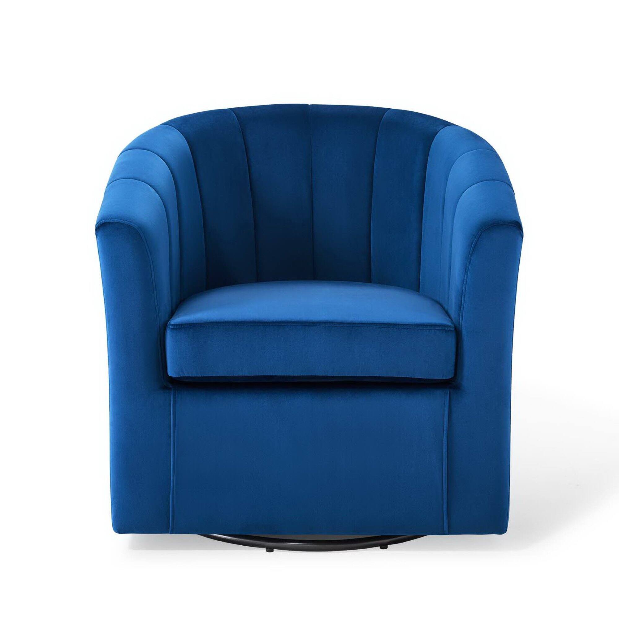 Alt View 1. Modway - Prospect Performance Velvet Swivel Armchair by Modway - Blue.