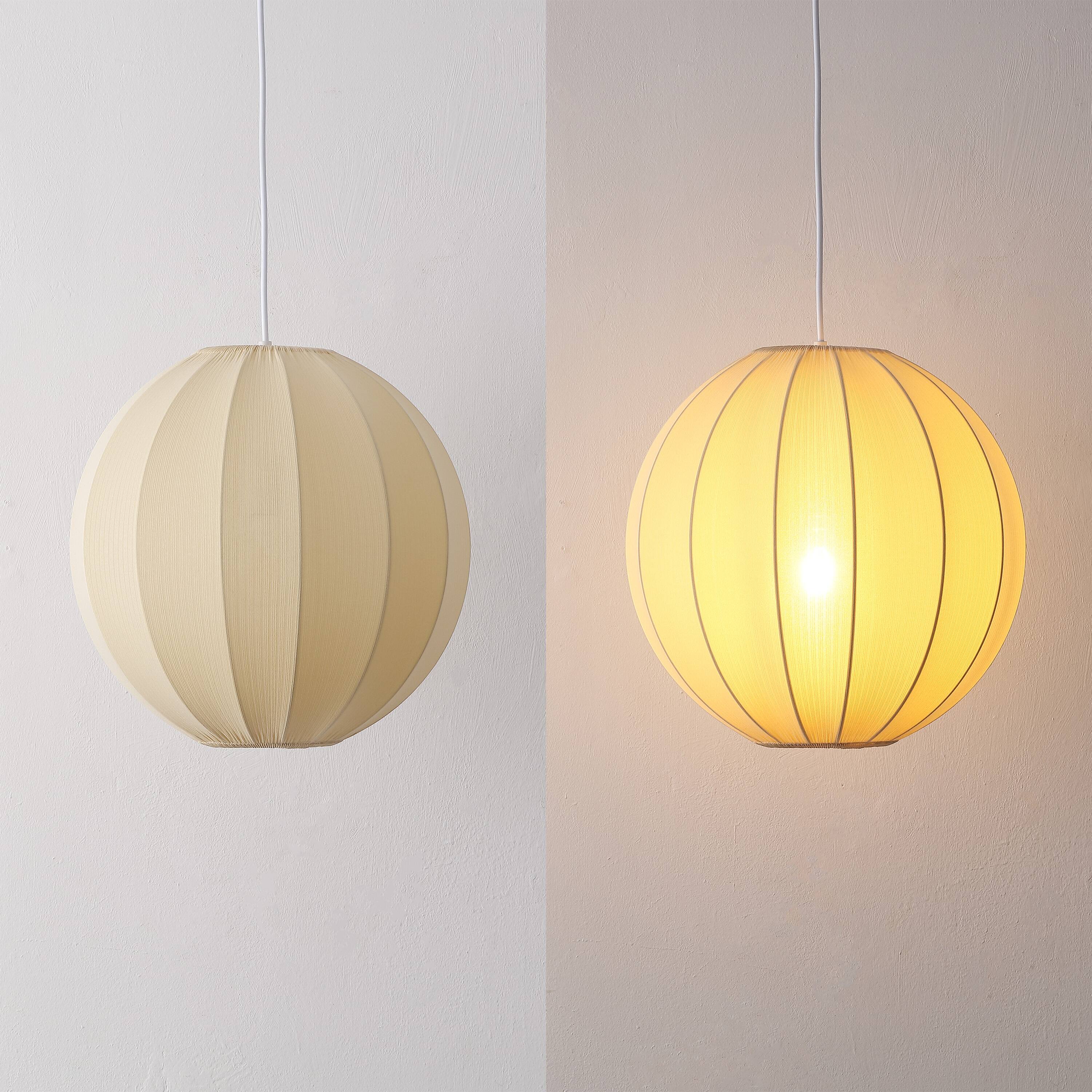 Alt View 3. Jonathan Y - Sia 16" 1-Light Scandinavian Japandi Adjustable Lantern Metal with Ribbed Cocoon Globe Shade LED Pendant, Beige - Beige.